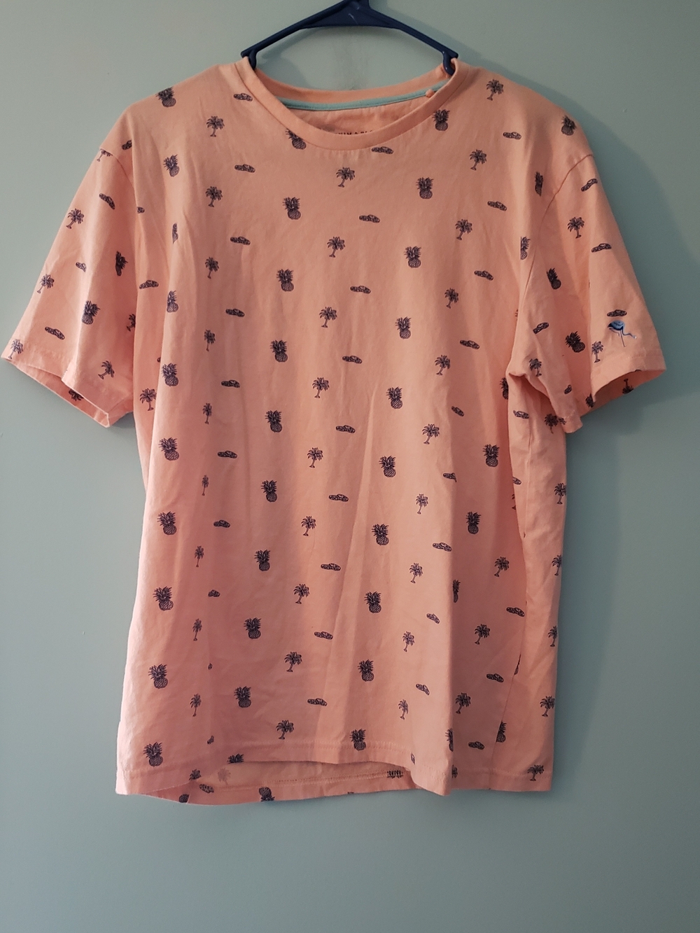 Men's Casual Peach Pineapple Print T-Shirt